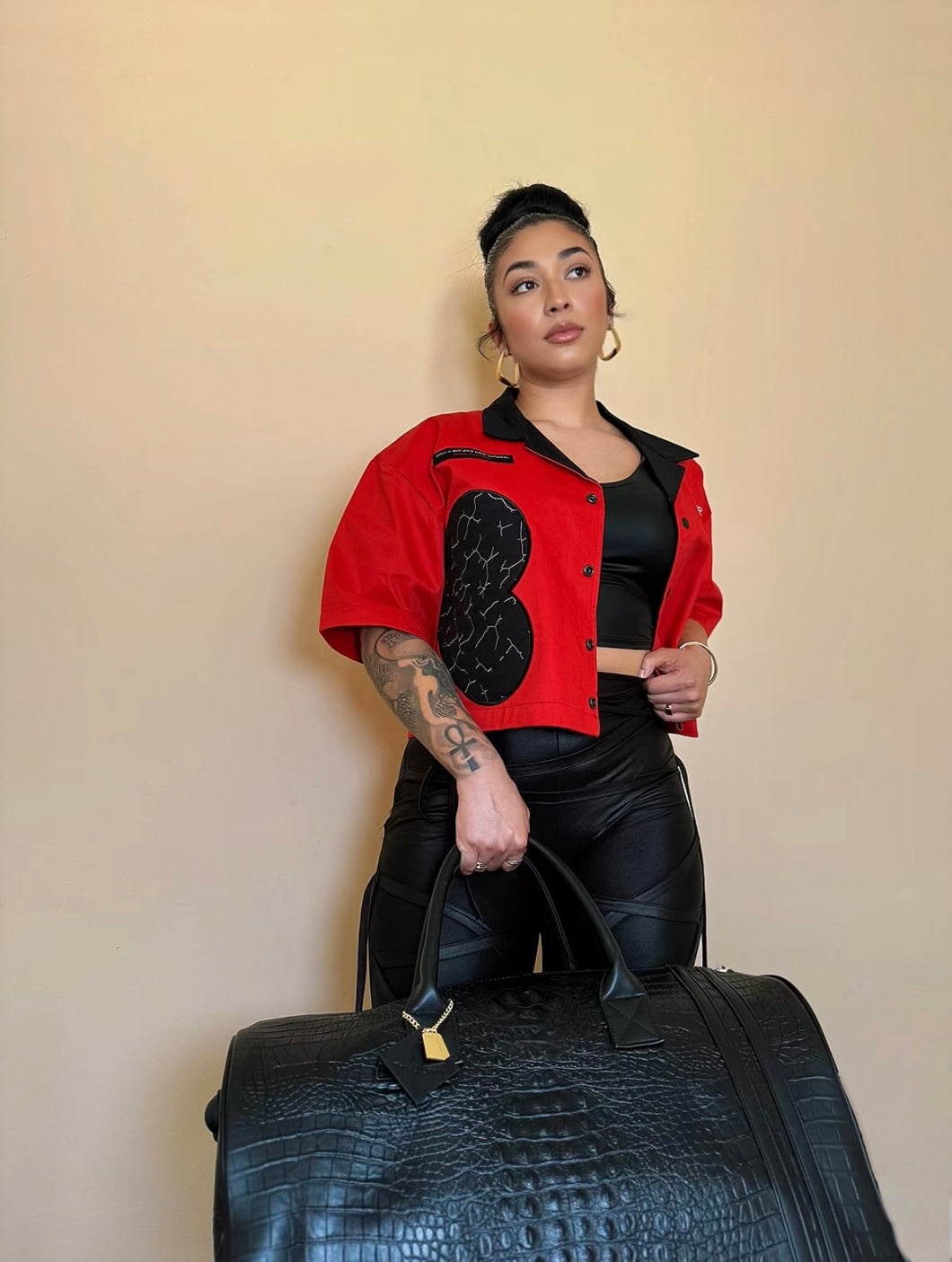 Shattered Emotions- Women’s Cropped Button Down